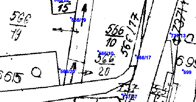 Parcela st. 566/10 v KÚ Žihobce, Katastrální mapa