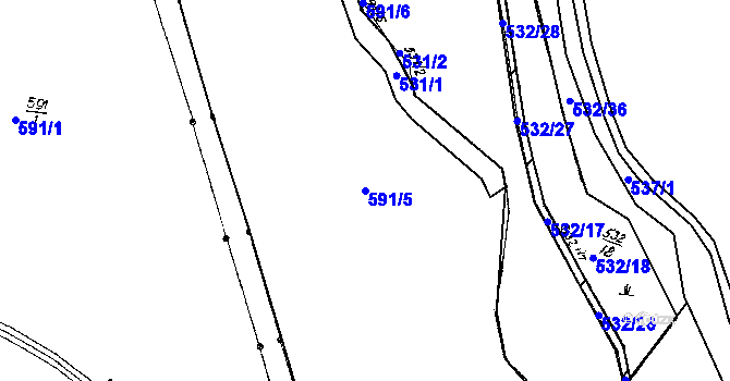 Parcela st. 591/5 v KÚ Žihobce, Katastrální mapa