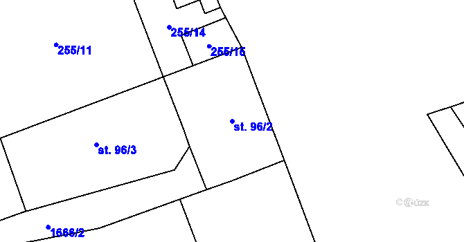 Parcela st. 96/2 v KÚ Žichlínek, Katastrální mapa