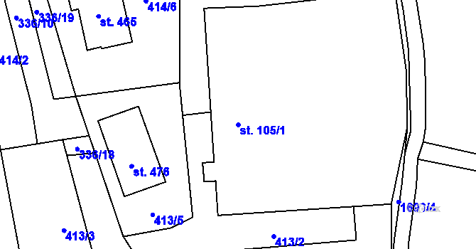Parcela st. 105/1 v KÚ Žichlínek, Katastrální mapa