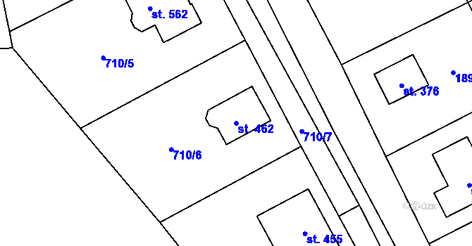 Parcela st. 462 v KÚ Žichlínek, Katastrální mapa