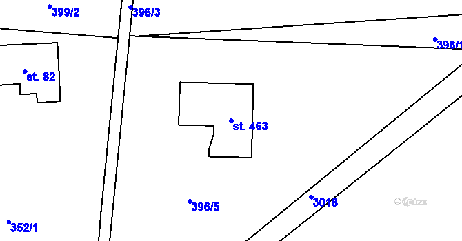 Parcela st. 463 v KÚ Žichlínek, Katastrální mapa