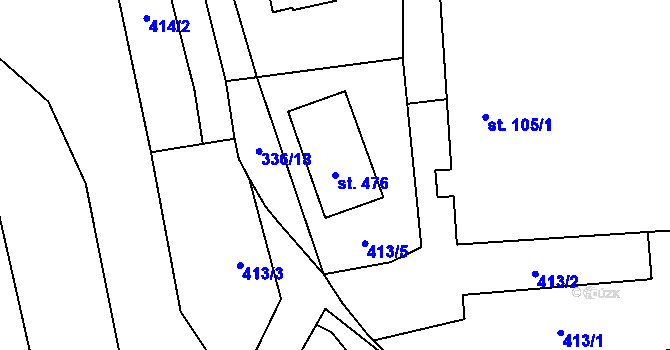 Parcela st. 476 v KÚ Žichlínek, Katastrální mapa