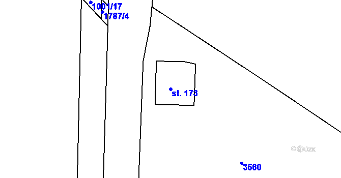 Parcela st. 173 v KÚ Žichlínek, Katastrální mapa