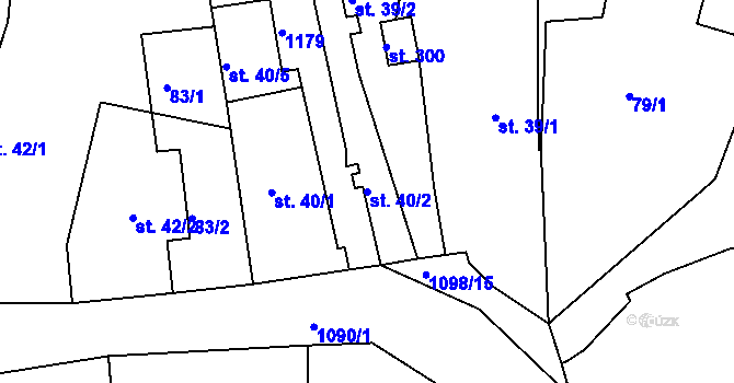 Parcela st. 40/2 v KÚ Žichovice, Katastrální mapa