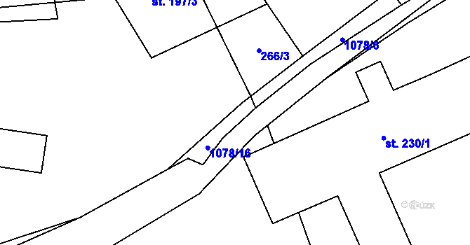 Parcela st. 1078/7 v KÚ Žichovice, Katastrální mapa