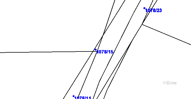 Parcela st. 1078/15 v KÚ Žichovice, Katastrální mapa