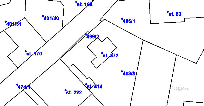 Parcela st. 372 v KÚ Žilina, Katastrální mapa