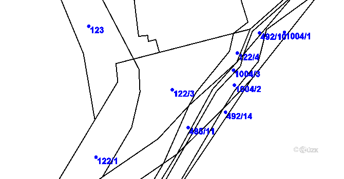 Parcela st. 122/3 v KÚ Žilina, Katastrální mapa