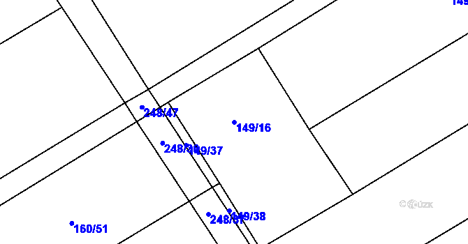 Parcela st. 149/16 v KÚ Žilina, Katastrální mapa