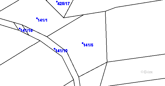 Parcela st. 141/5 v KÚ Žilina, Katastrální mapa