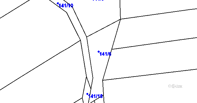 Parcela st. 141/6 v KÚ Žilina, Katastrální mapa