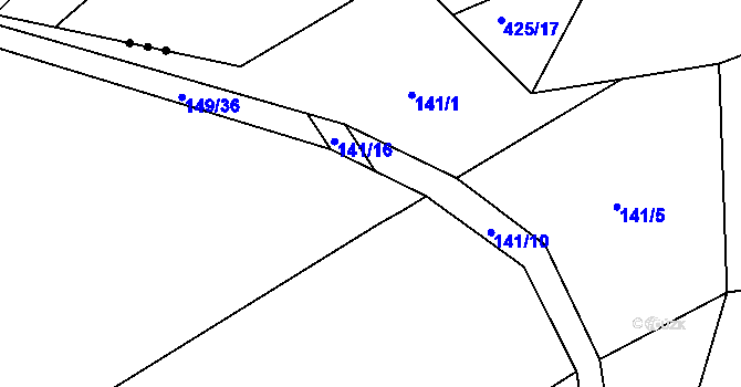 Parcela st. 141/15 v KÚ Žilina, Katastrální mapa