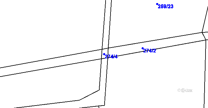 Parcela st. 274/4 v KÚ Žilina, Katastrální mapa