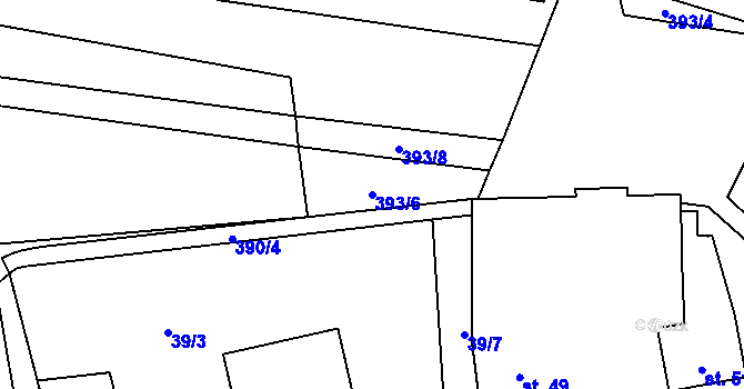 Parcela st. 393/6 v KÚ Žilina, Katastrální mapa
