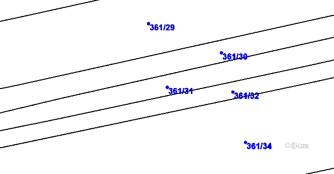 Parcela st. 361/31 v KÚ Žilina, Katastrální mapa