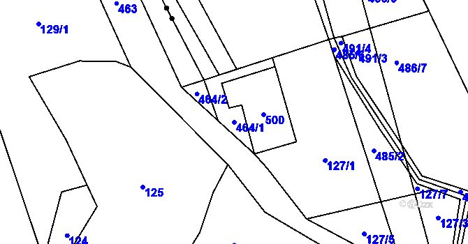 Parcela st. 464/1 v KÚ Žilina, Katastrální mapa