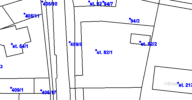 Parcela st. 82/1 v KÚ Žilina, Katastrální mapa