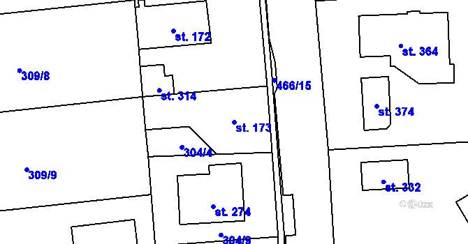 Parcela st. 173 v KÚ Žilina, Katastrální mapa