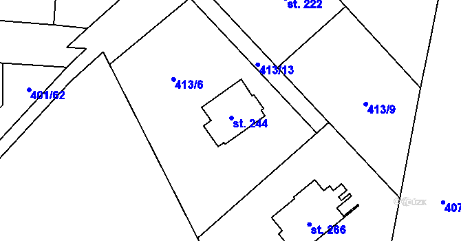 Parcela st. 244 v KÚ Žilina, Katastrální mapa