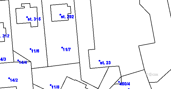 Parcela st. 11/2 v KÚ Žilina, Katastrální mapa