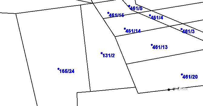 Parcela st. 131/2 v KÚ Žilina, Katastrální mapa