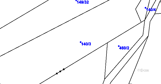 Parcela st. 140/3 v KÚ Žilina, Katastrální mapa
