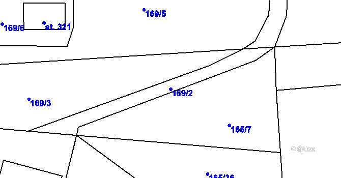Parcela st. 169/2 v KÚ Žilina, Katastrální mapa