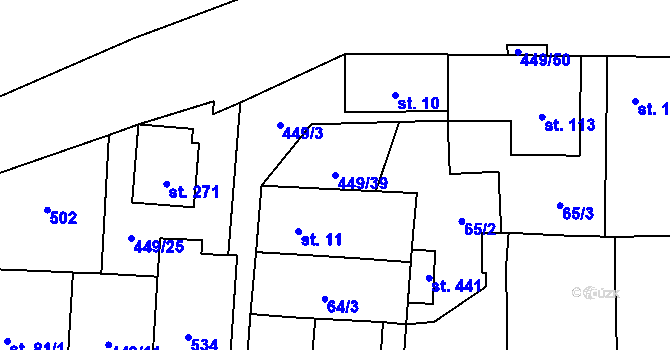 Parcela st. 449/39 v KÚ Žilina, Katastrální mapa