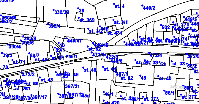 Parcela st. 472 v KÚ Žilina, Katastrální mapa