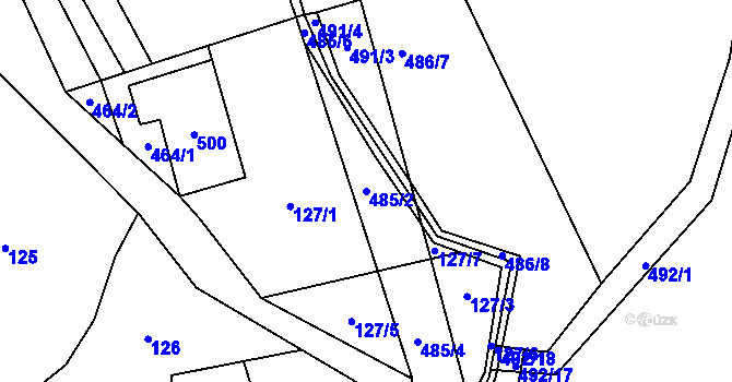 Parcela st. 485/2 v KÚ Žilina, Katastrální mapa