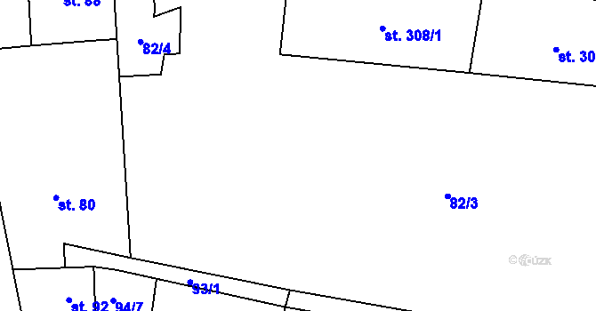 Parcela st. 82/3 v KÚ Žilina, Katastrální mapa