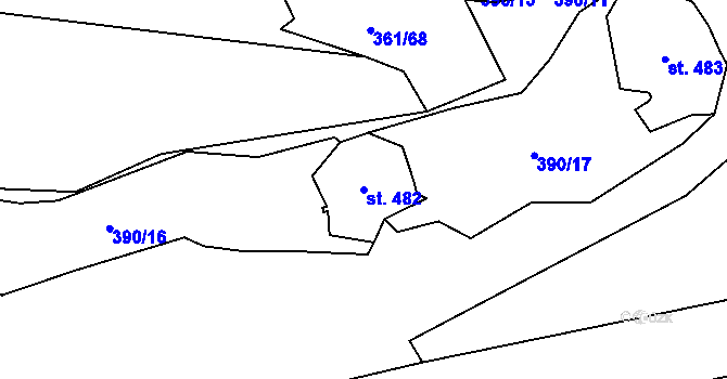 Parcela st. 482 v KÚ Žilina, Katastrální mapa