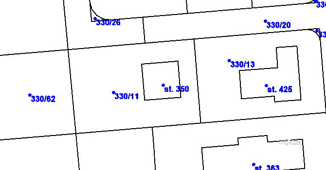 Parcela st. 350 v KÚ Žilina, Katastrální mapa