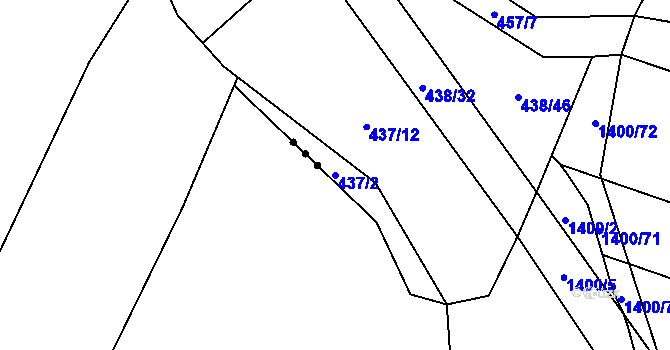 Parcela st. 437/2 v KÚ Tatiná, Katastrální mapa