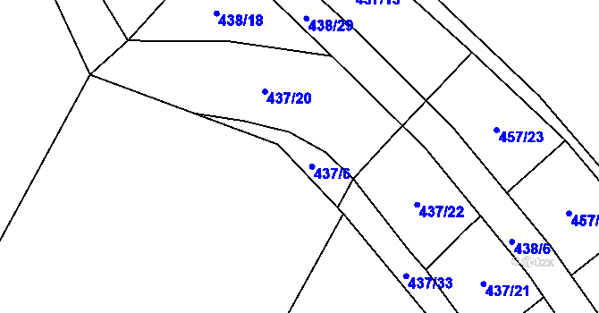 Parcela st. 437/5 v KÚ Tatiná, Katastrální mapa