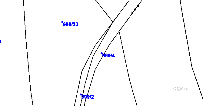 Parcela st. 999/4 v KÚ Tatiná, Katastrální mapa