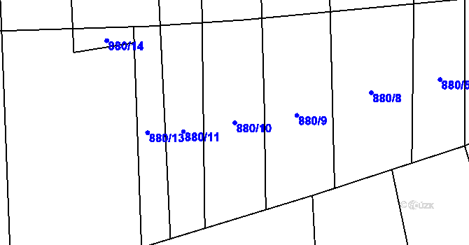 Parcela st. 880/10 v KÚ Tatiná, Katastrální mapa