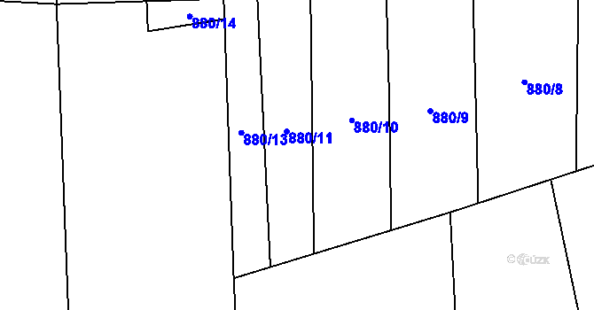 Parcela st. 880/12 v KÚ Tatiná, Katastrální mapa