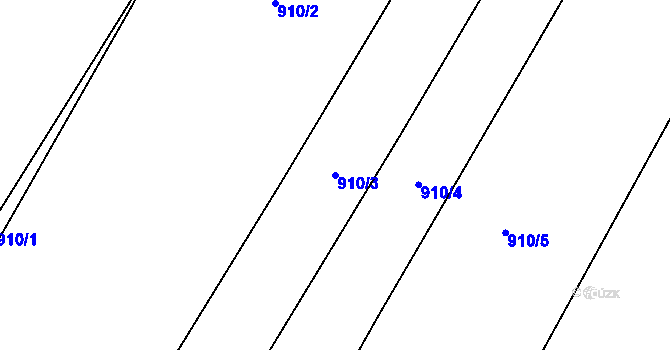 Parcela st. 910/3 v KÚ Tatiná, Katastrální mapa