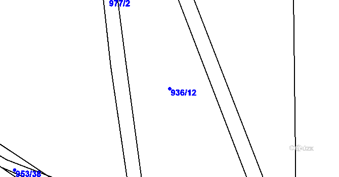 Parcela st. 936/12 v KÚ Tatiná, Katastrální mapa