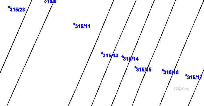 Parcela st. 315/13 v KÚ Tatiná, Katastrální mapa