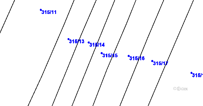 Parcela st. 315/15 v KÚ Tatiná, Katastrální mapa