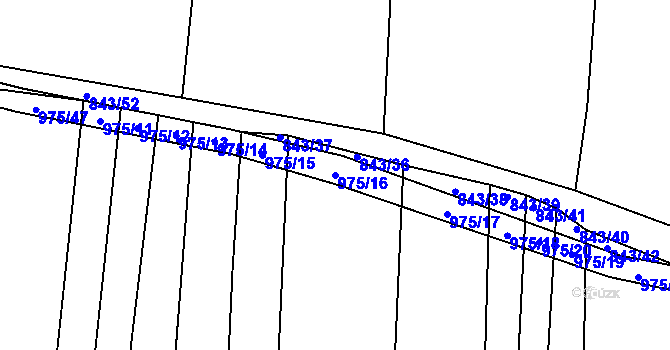 Parcela st. 975/16 v KÚ Tatiná, Katastrální mapa