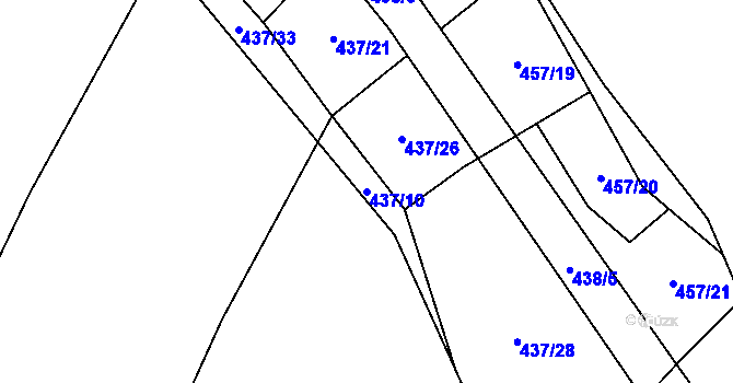 Parcela st. 437/10 v KÚ Tatiná, Katastrální mapa