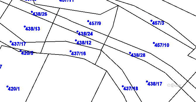 Parcela st. 437/14 v KÚ Tatiná, Katastrální mapa