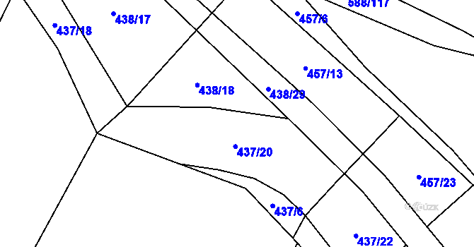 Parcela st. 437/19 v KÚ Tatiná, Katastrální mapa