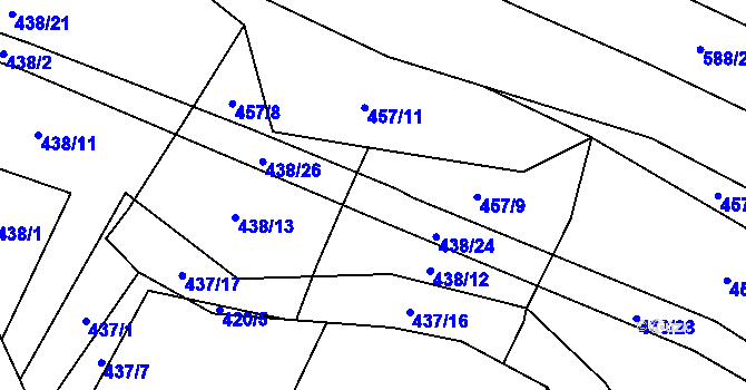 Parcela st. 438/27 v KÚ Tatiná, Katastrální mapa
