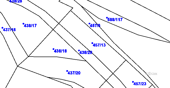 Parcela st. 438/37 v KÚ Tatiná, Katastrální mapa