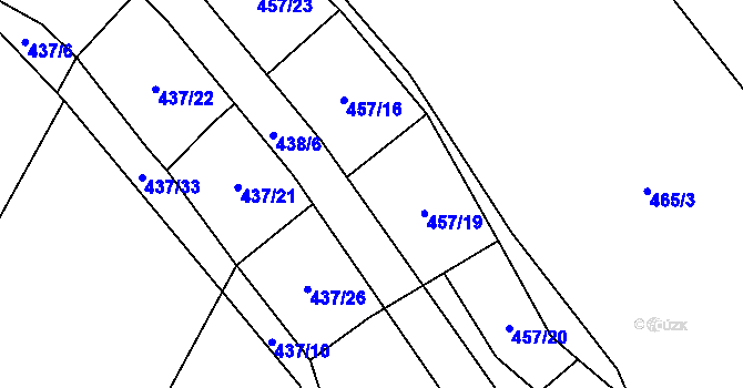 Parcela st. 438/39 v KÚ Tatiná, Katastrální mapa